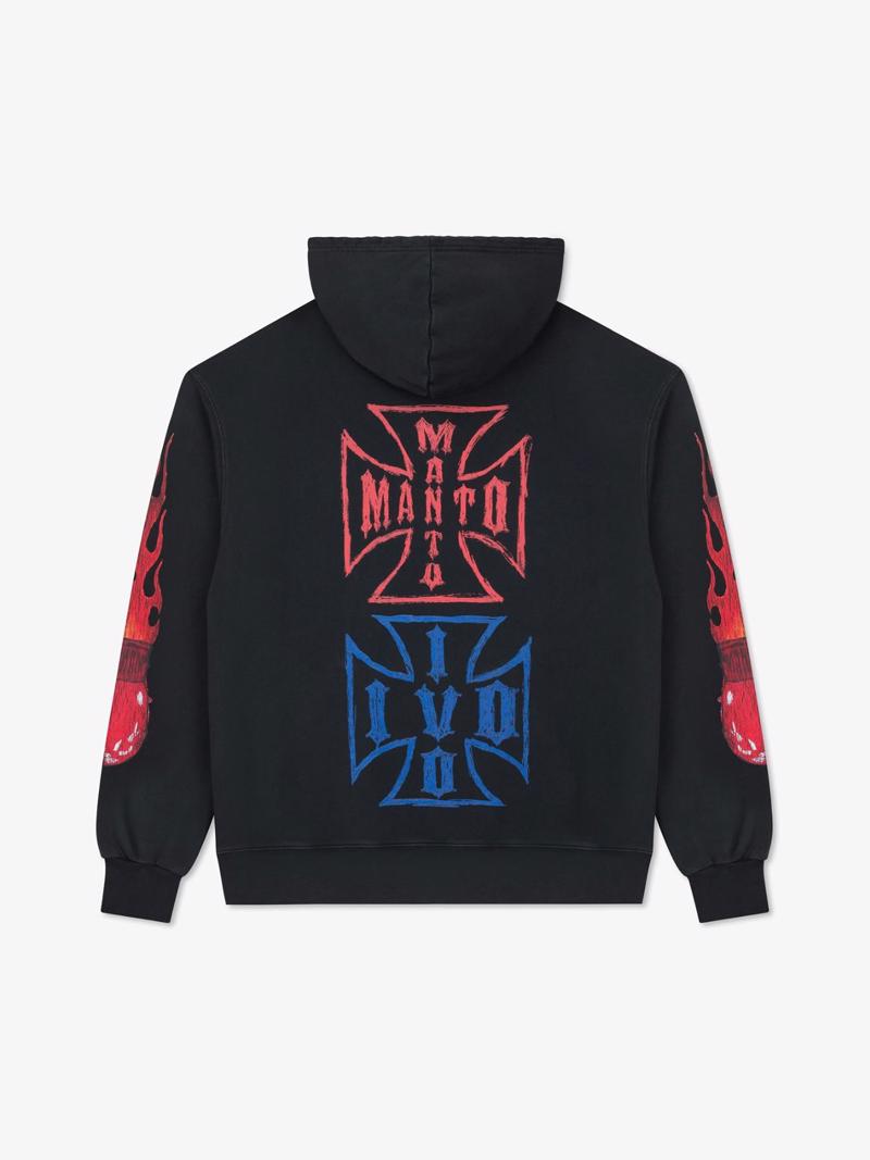 MANTO hoodie Ivo Fighters oversize- black
